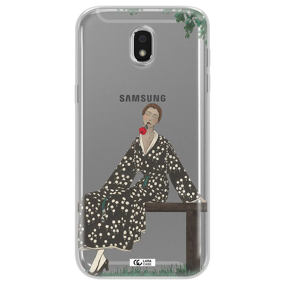 a woman sitting on a bench Samsung J5 2017 Clear TPU Case