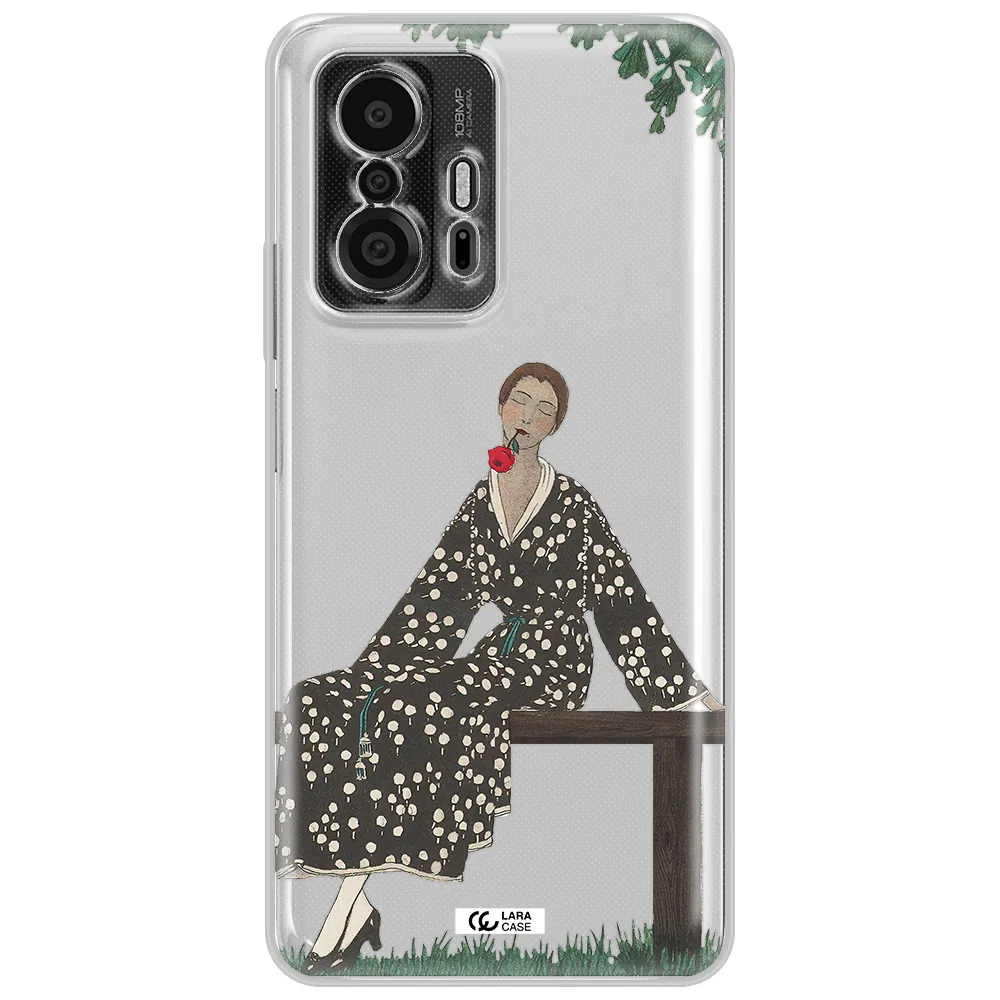 A Woman Sitting On A Bench Xiaomi 11T Pro Clear Tpu Case