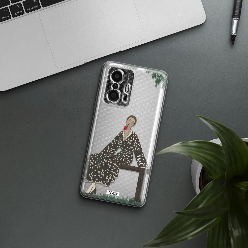 A Woman Sitting On A Bench Xiaomi 11T Pro Clear Tpu Case