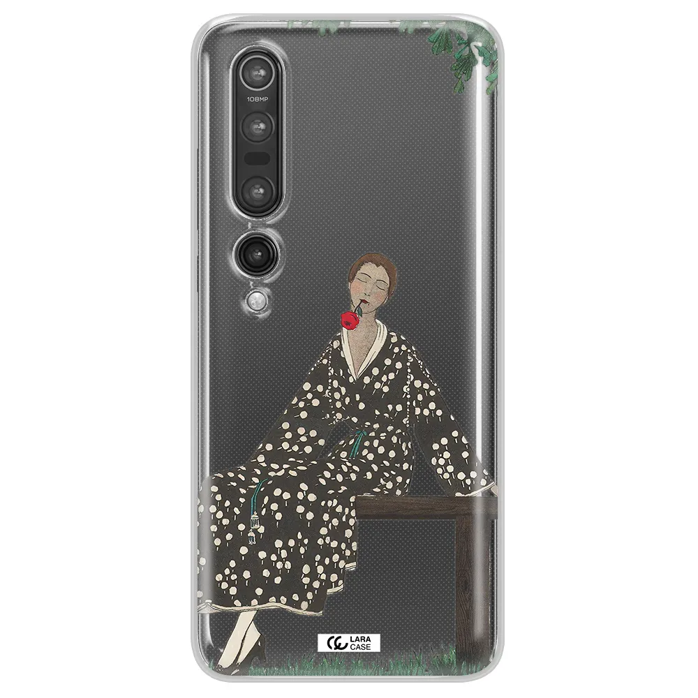 a woman sitting on a bench Xiaomi Mi 10 Pro Clear TPU Case