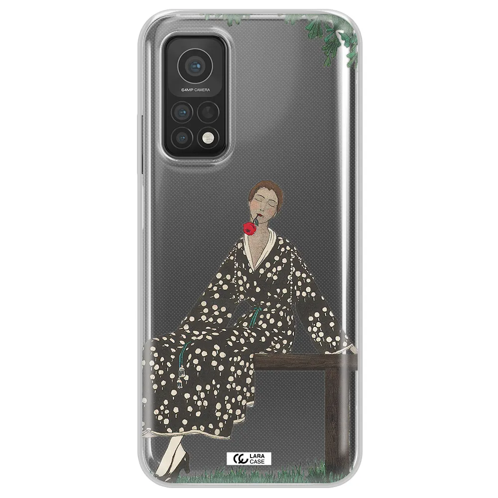 a woman sitting on a bench Xiaomi Mi 10T Clear TPU Case