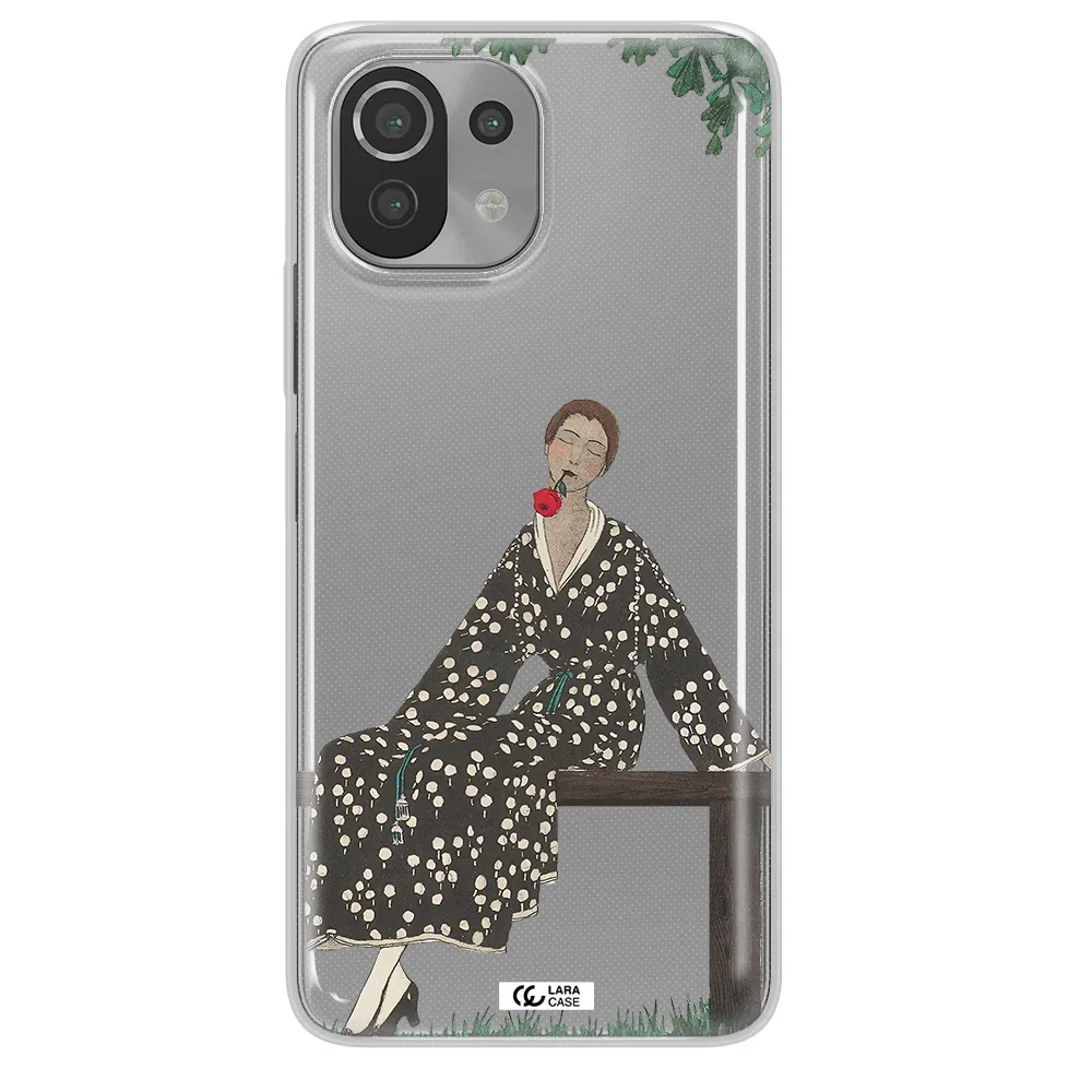 a woman sitting on a bench Xiaomi Mi 11 Lite Clear TPU Case