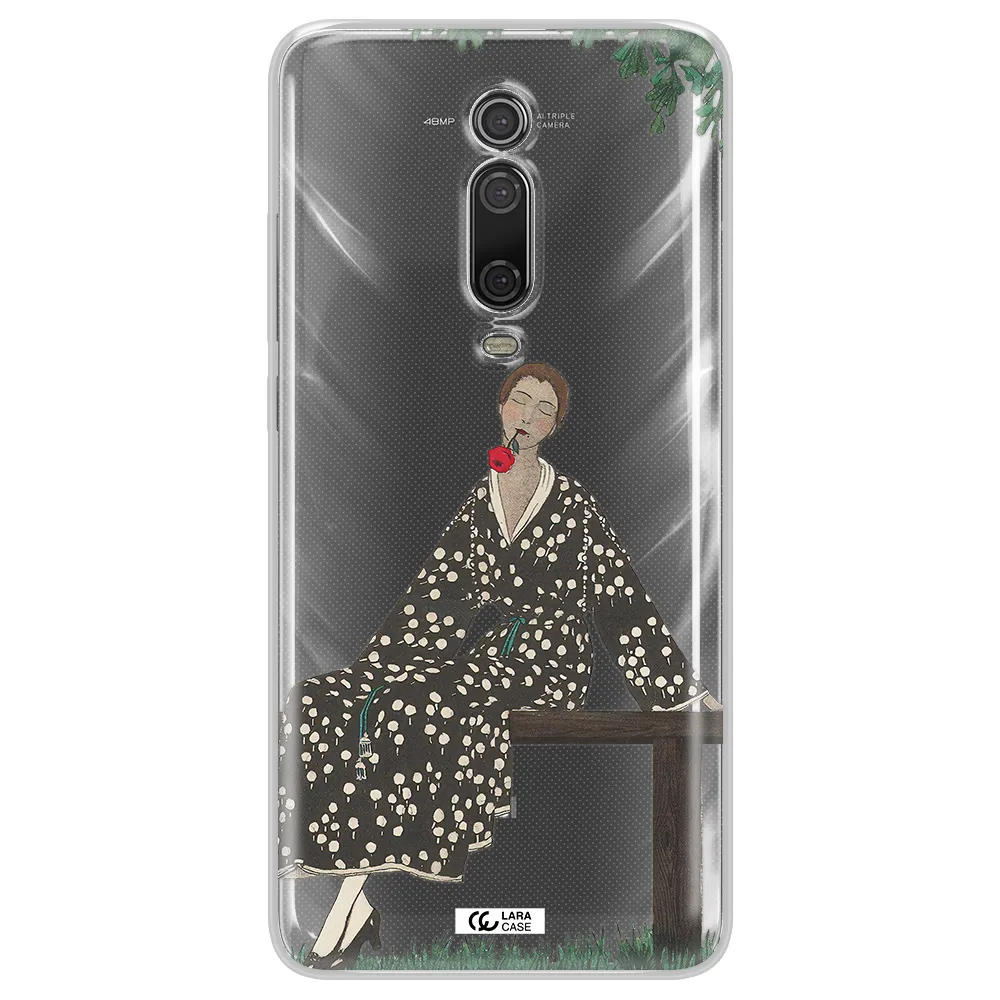 a woman sitting on a bench Xiaomi Mi 9T Clear TPU Case