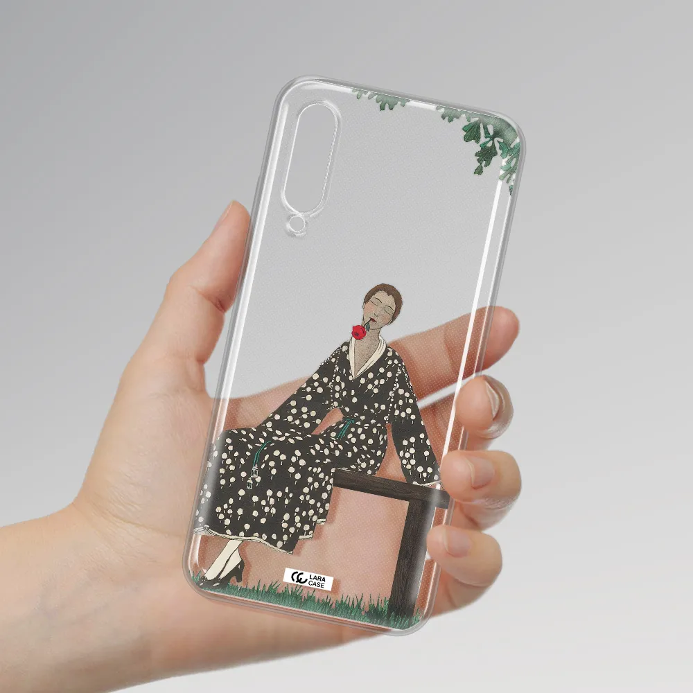 A Woman Sitting On A Bench Xiaomi Mi A3 Clear Tpu Case