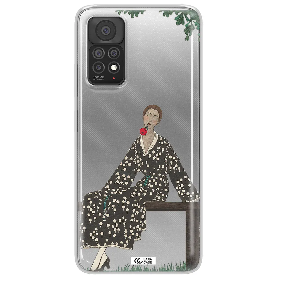 a woman sitting on a bench Xiaomi Note 11 Pro Clear TPU Case