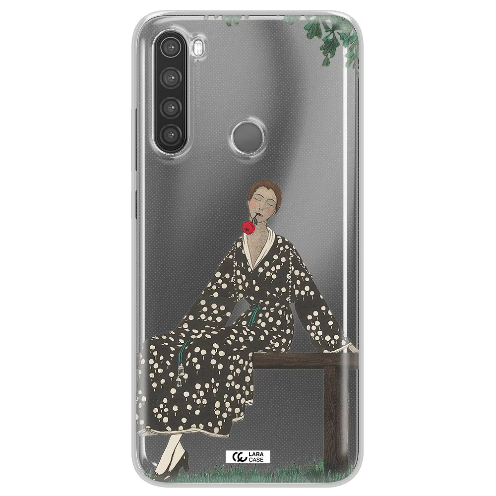 a woman sitting on a bench Xiaomi Note 8 Clear TPU Case