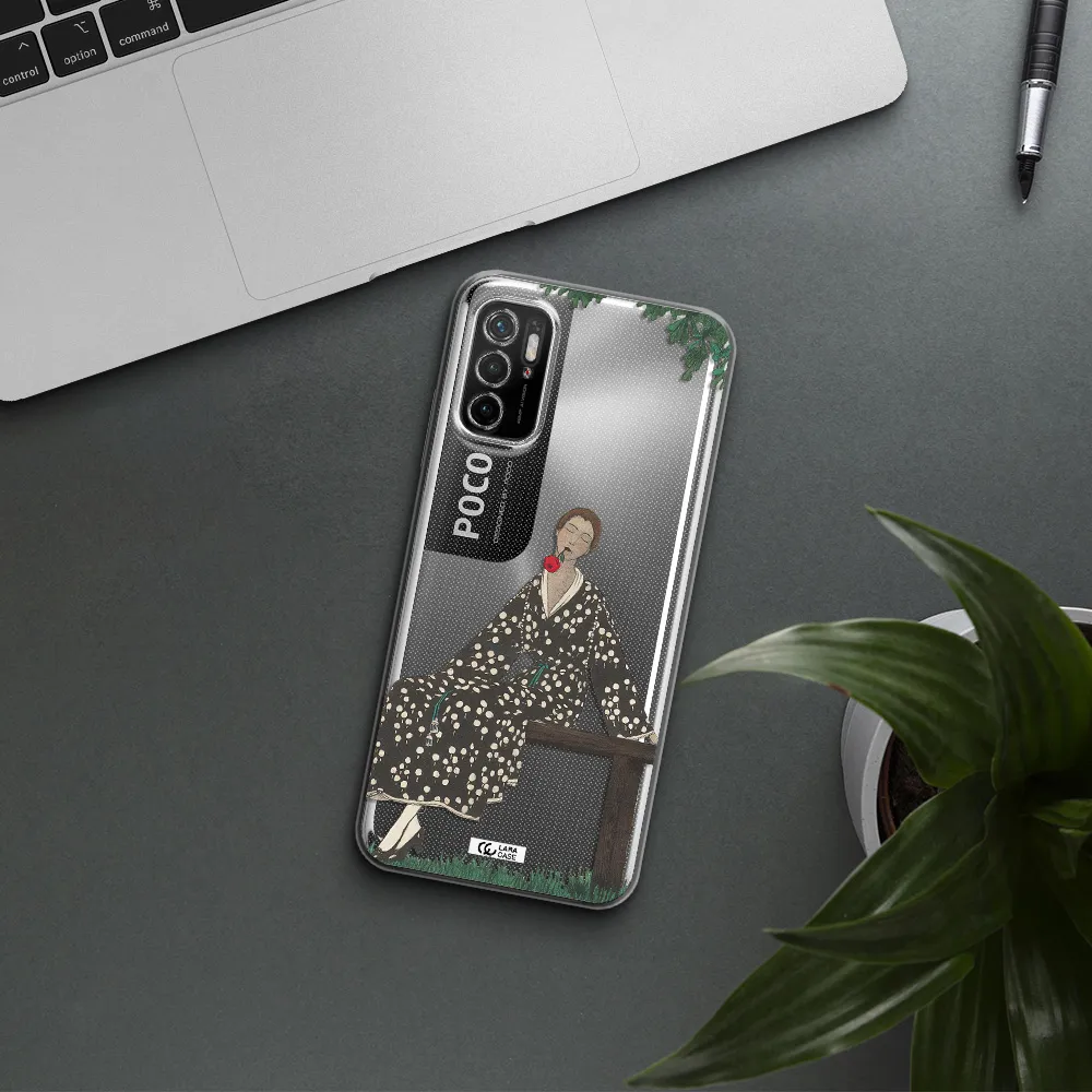 A Woman Sitting On A Bench Xiaomi Poco M4 Pro 5G Clear Tpu Case