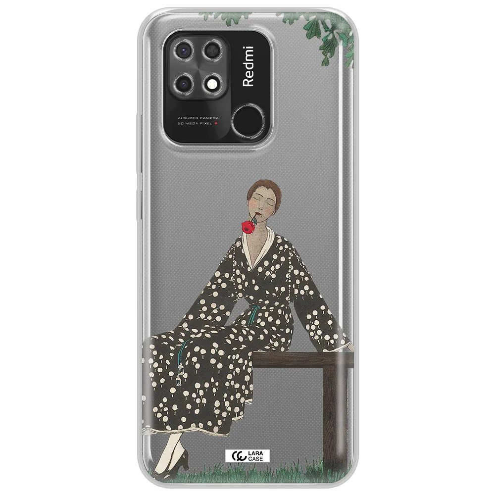 a woman sitting on a bench Xiaomi Redmi 10C Clear TPU Case