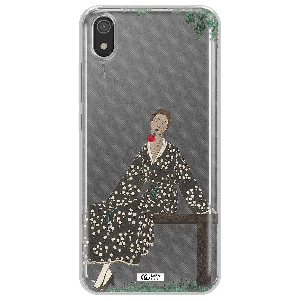 a woman sitting on a bench Xiaomi Redmi 7A Clear TPU Case