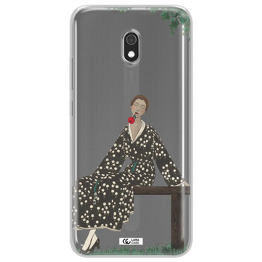 a woman sitting on a bench Xiaomi Redmi 8A Clear TPU Case