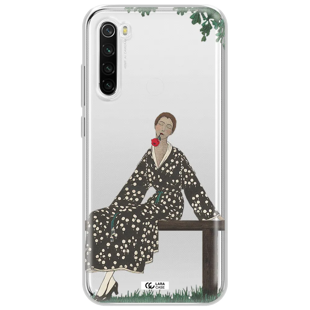 A Woman Sitting On A Bench Xiaomi Redmi Note 8T Clear Tpu Case