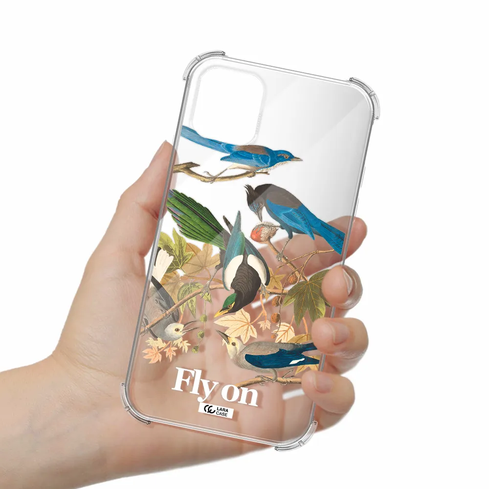 a group of birds on a branch Apple iPhone 11 Clear PC Case