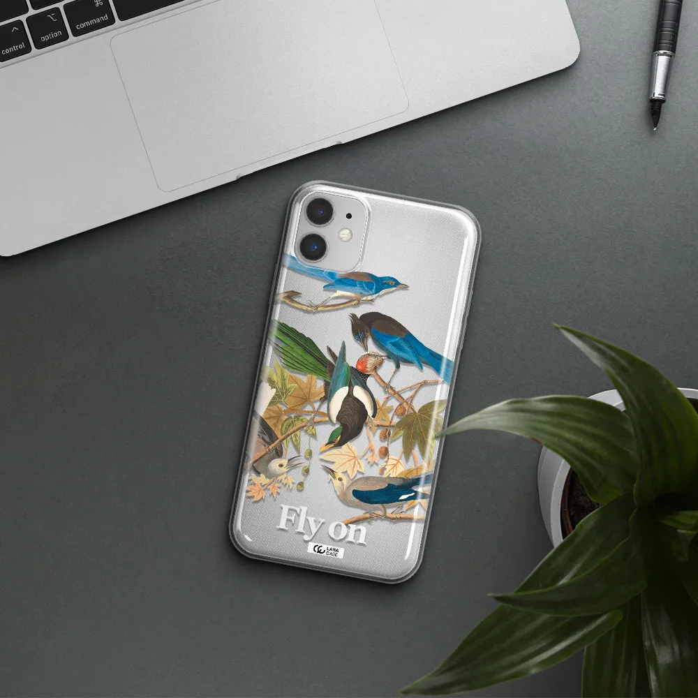 a group of birds on a branch Apple iPhone 11 Clear TPU Case
