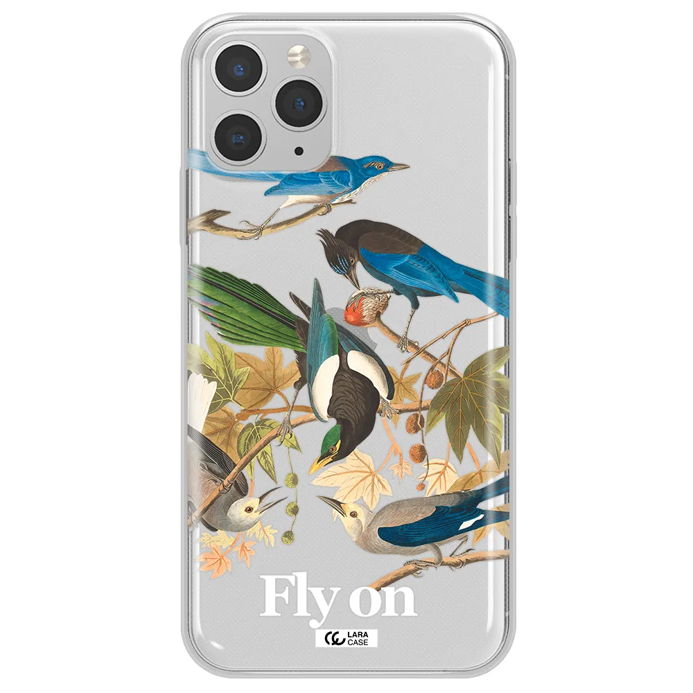 a group of birds on a branch Apple iPhone 11 pro max Clear TPU Case