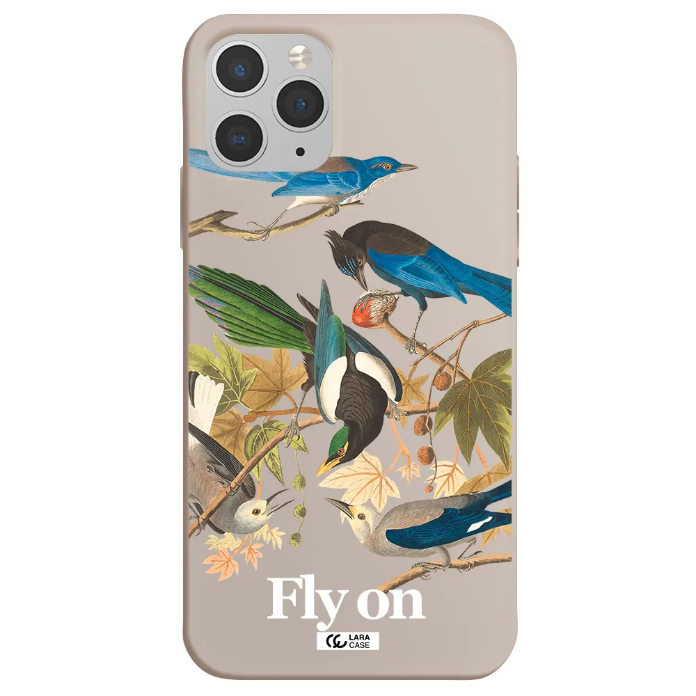 a group of birds on a branch Apple iPhone 11 pro max Silicone Stone Case