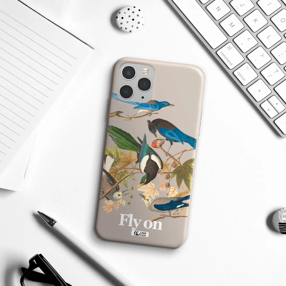 a group of birds on a branch Apple iPhone 11 pro max Silicone Stone Case