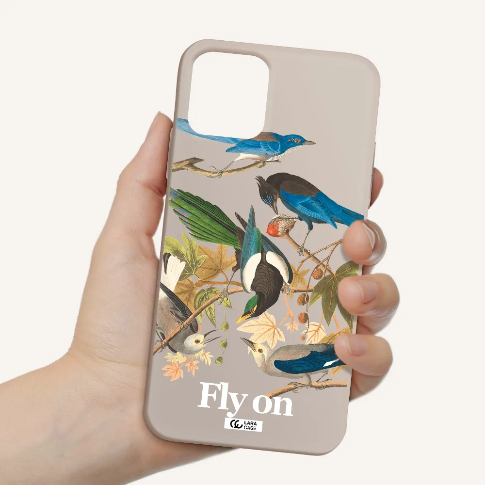 a group of birds on a branch Apple iPhone 11 pro Silicone Stone Case