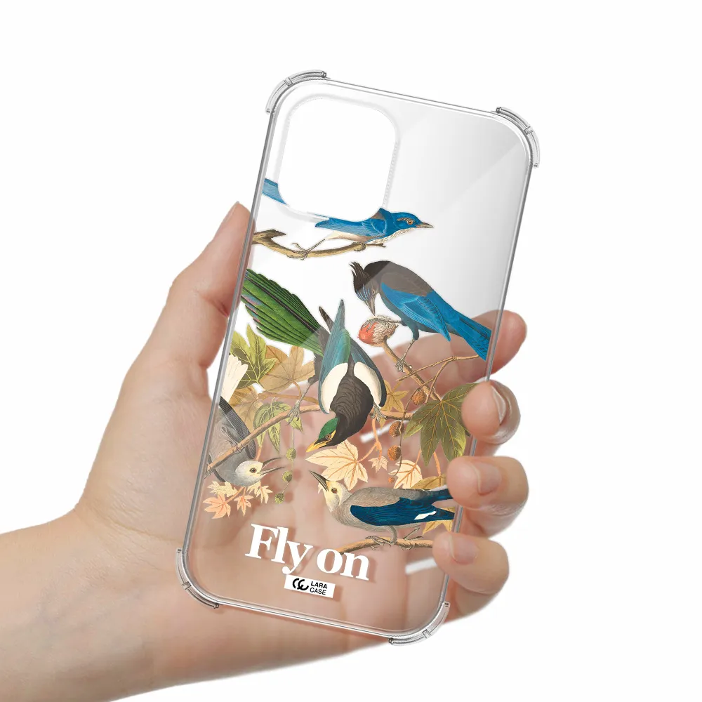 a group of birds on a branch Apple iPhone 12 pro max Clear PC Case