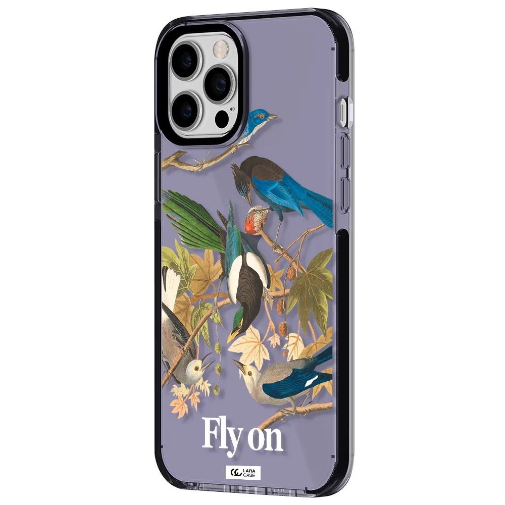 a group of birds on a branch Apple iPhone 12 pro max impact Lilac Case