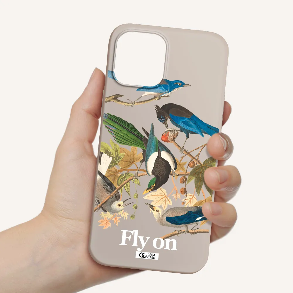 a group of birds on a branch Apple iPhone 12 pro Silicone Stone Case