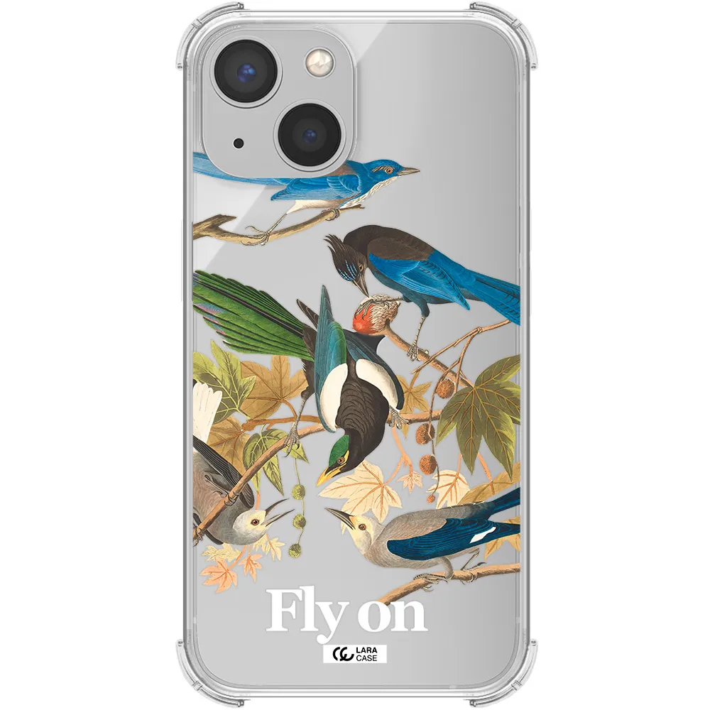 a group of birds on a branch Apple iPhone 13 Clear PC Case