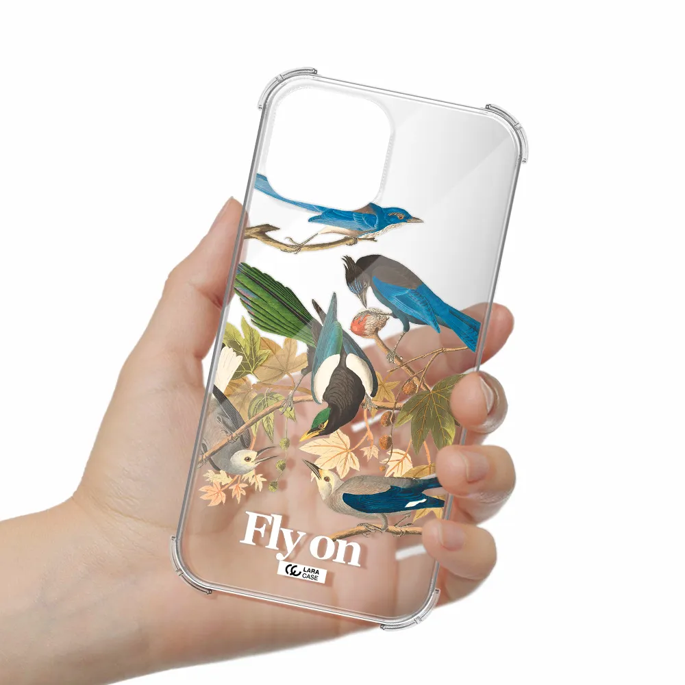 a group of birds on a branch Apple iPhone 13 Clear PC Case