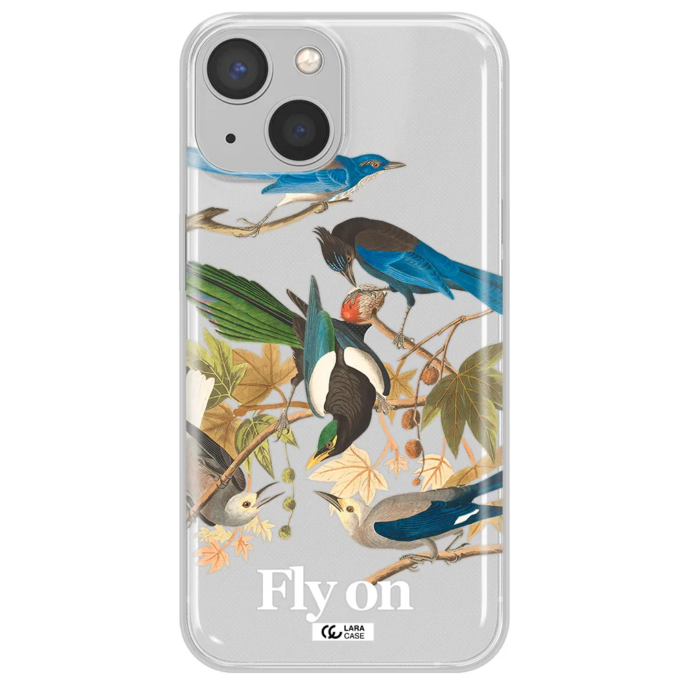 a group of birds on a branch Apple iPhone 13 Clear TPU Case