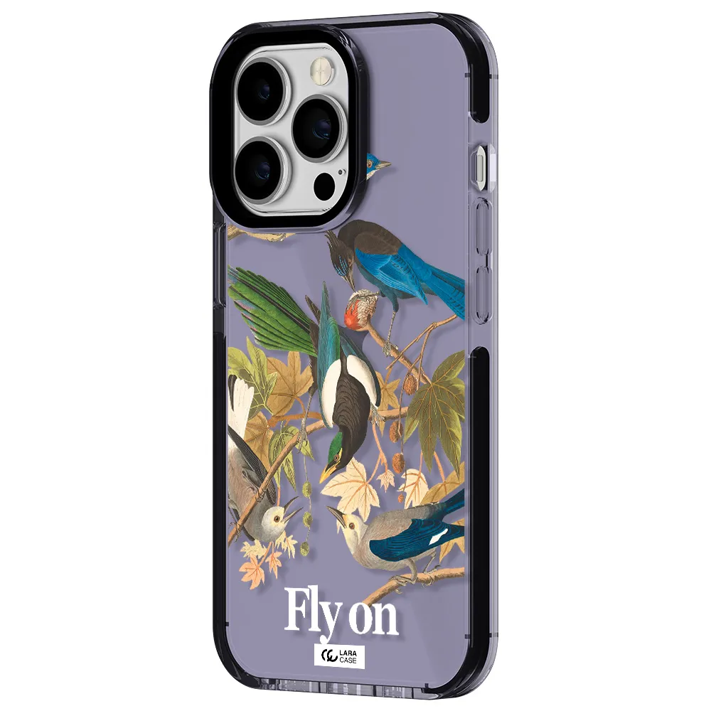 a group of birds on a branch Apple iPhone 13 Pro impact Lilac Case