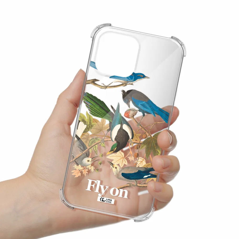 a group of birds on a branch Apple iPhone 13 Pro Max Clear PC Case