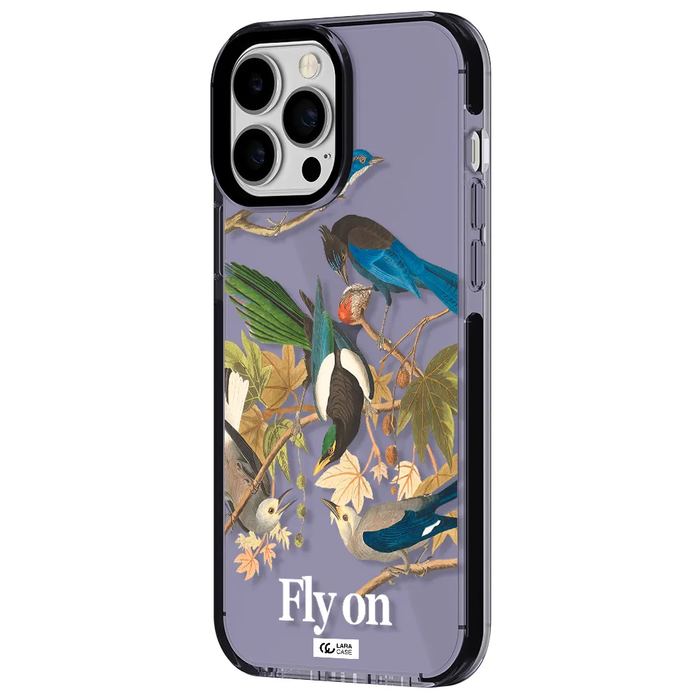 a group of birds on a branch Apple iPhone 13 Pro Max impact Lilac Case