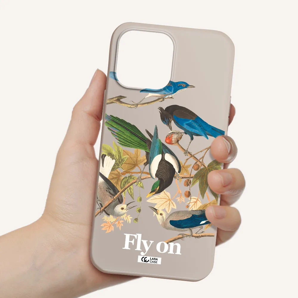 a group of birds on a branch Apple iPhone 13 Pro Max Silicone Stone Case