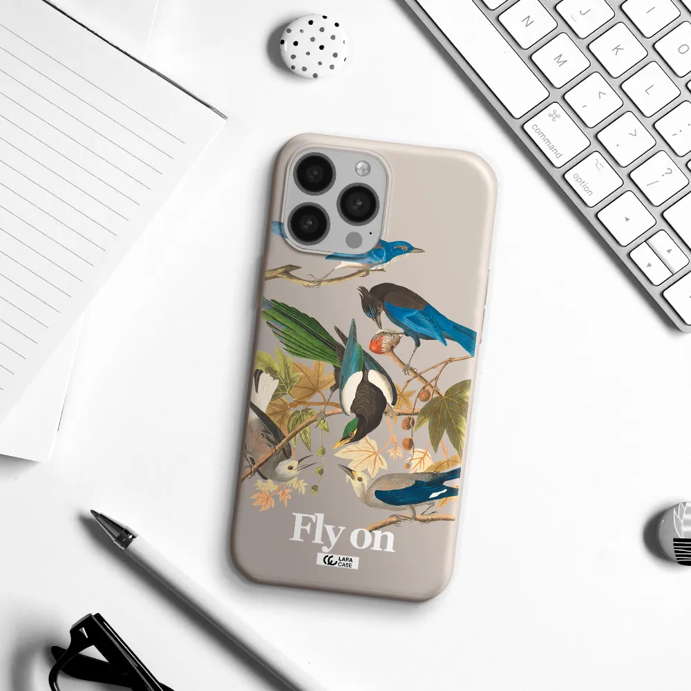 a group of birds on a branch Apple iPhone 13 Pro Max Silicone Stone Case