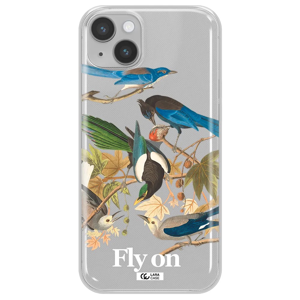 a group of birds on a branch Apple iPhone 14 plus Clear TPU Case