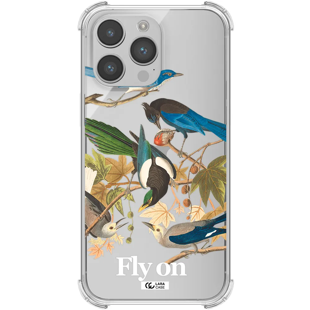 a group of birds on a branch Apple iPhone 14 pro Clear PC Case