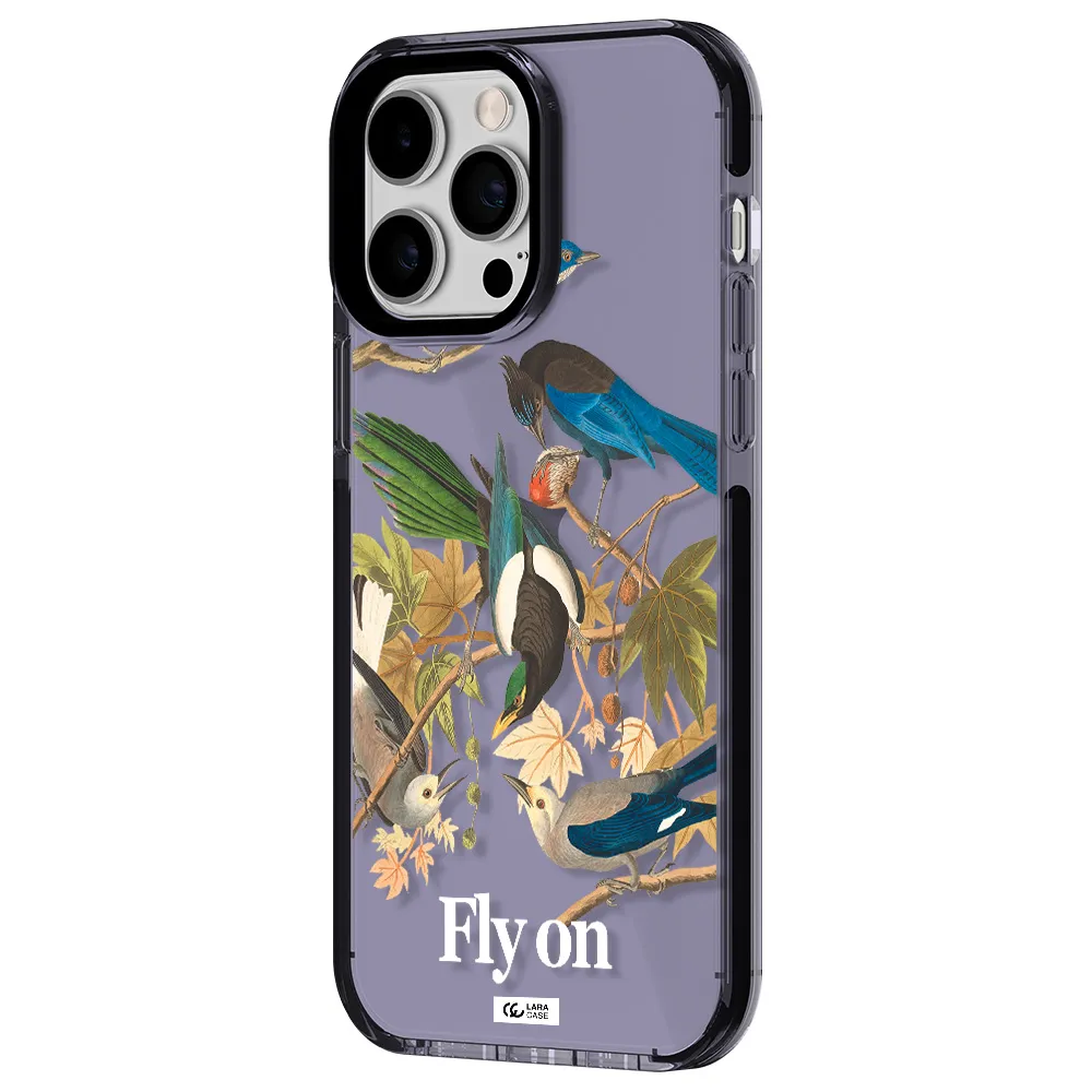 a group of birds on a branch Apple iPhone 15 Pro Max impact Lilac Case
