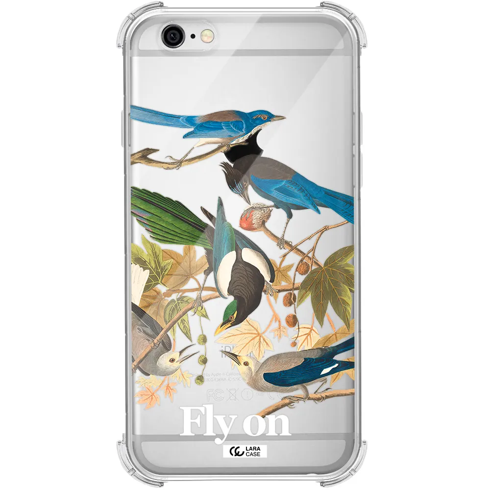 a group of birds on a branch Apple iPhone 6 Clear PC Case