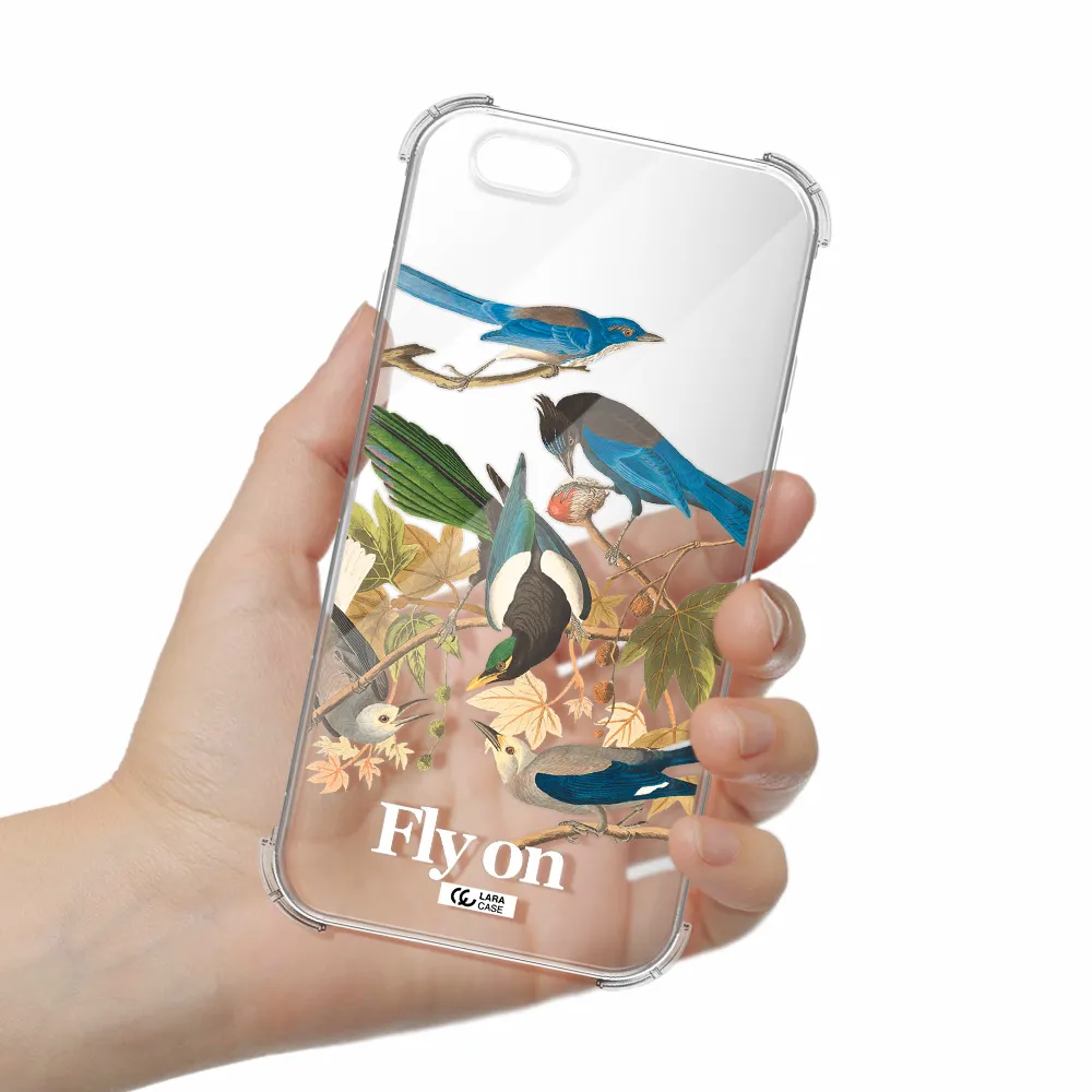 a group of birds on a branch Apple iPhone 6 Clear PC Case