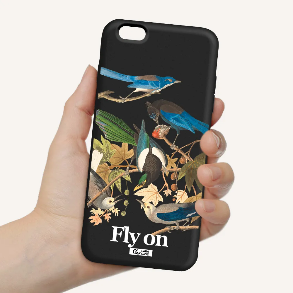 a group of birds on a branch Apple iPhone 6 plus Silicone black Case