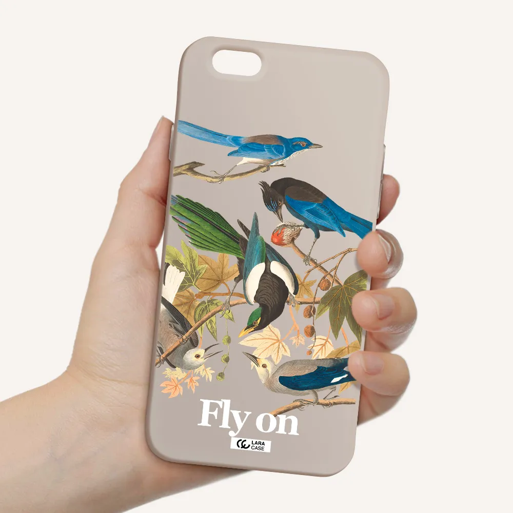 a group of birds on a branch Apple iPhone 6 Silicone Stone Case
