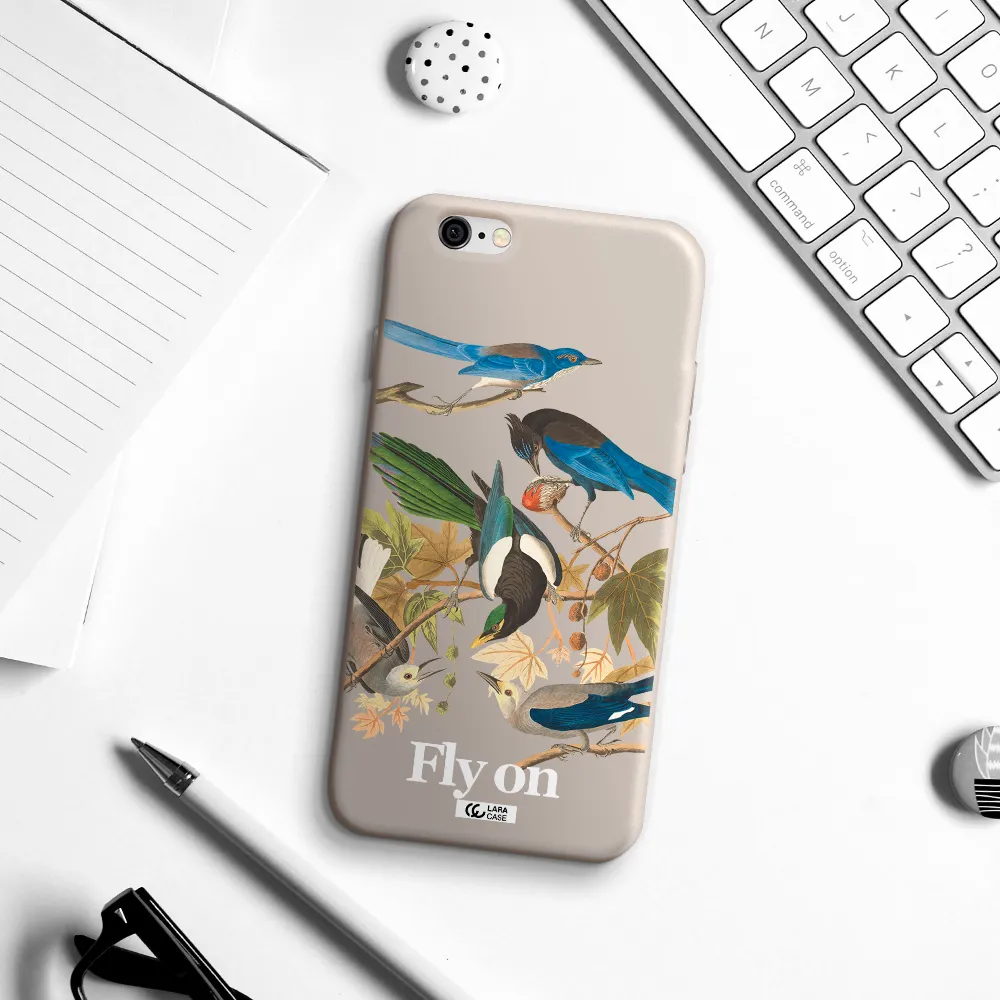 a group of birds on a branch Apple iPhone 6 Silicone Stone Case