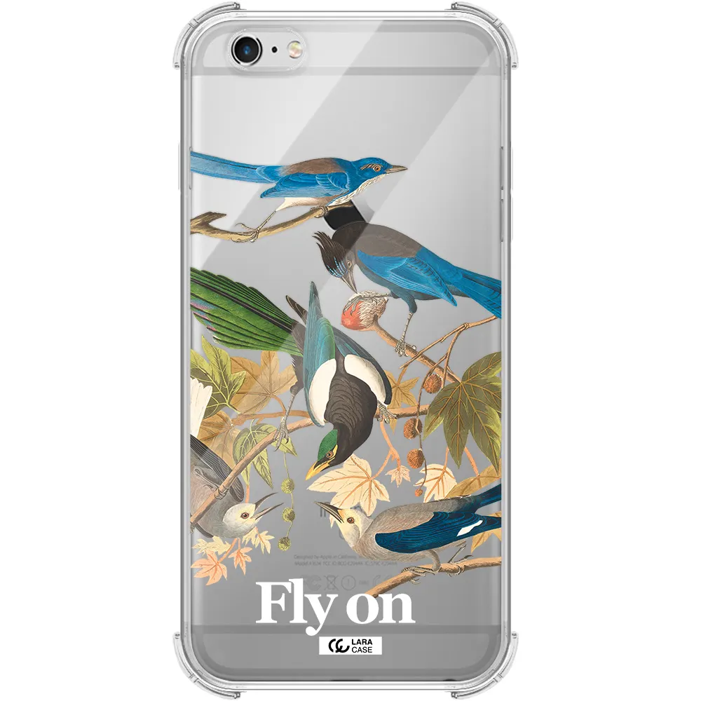 a group of birds on a branch Apple iPhone 6S Clear PC Case