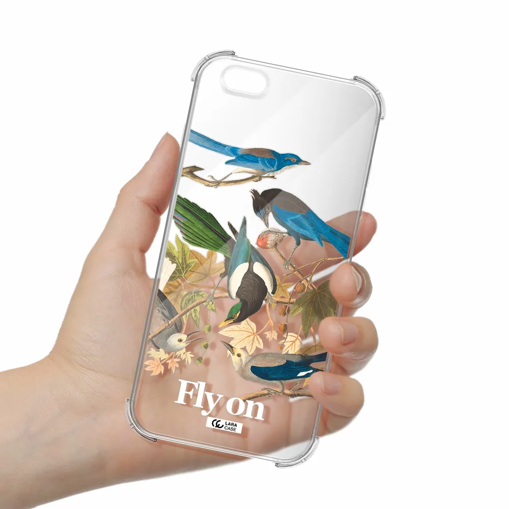 a group of birds on a branch Apple iPhone 6S Clear PC Case