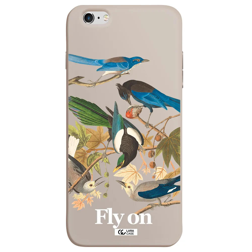 a group of birds on a branch Apple iPhone 6S Silicone Stone Case