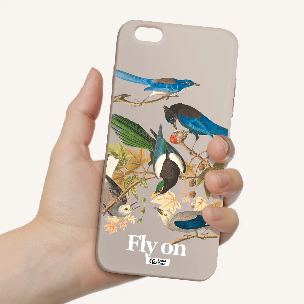 a group of birds on a branch Apple iPhone 6S Silicone Stone Case