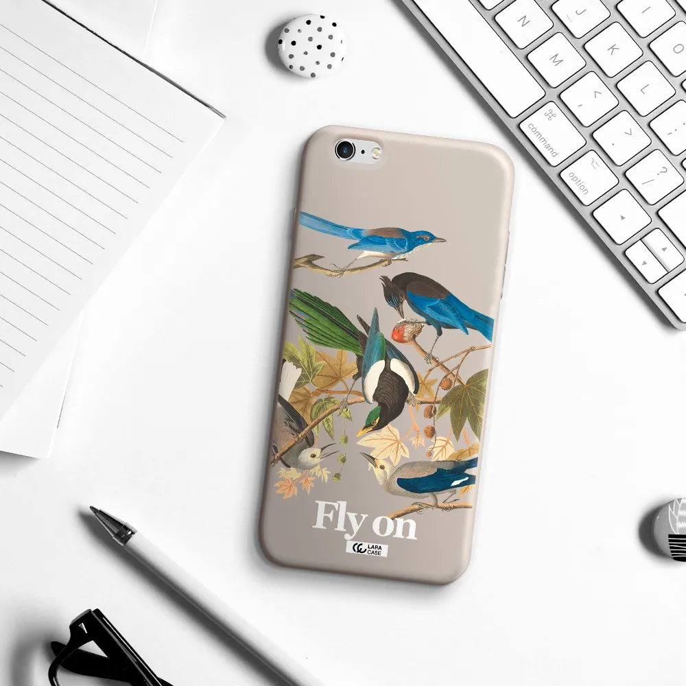 a group of birds on a branch Apple iPhone 6S Silicone Stone Case