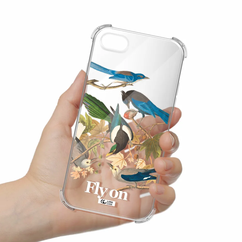 a group of birds on a branch Apple iPhone 8 Clear PC Case