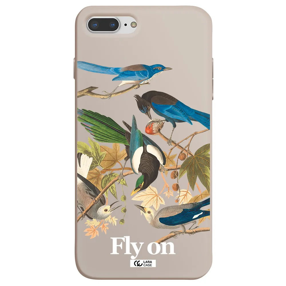 a group of birds on a branch Apple iPhone 8 plus Silicone Stone Case