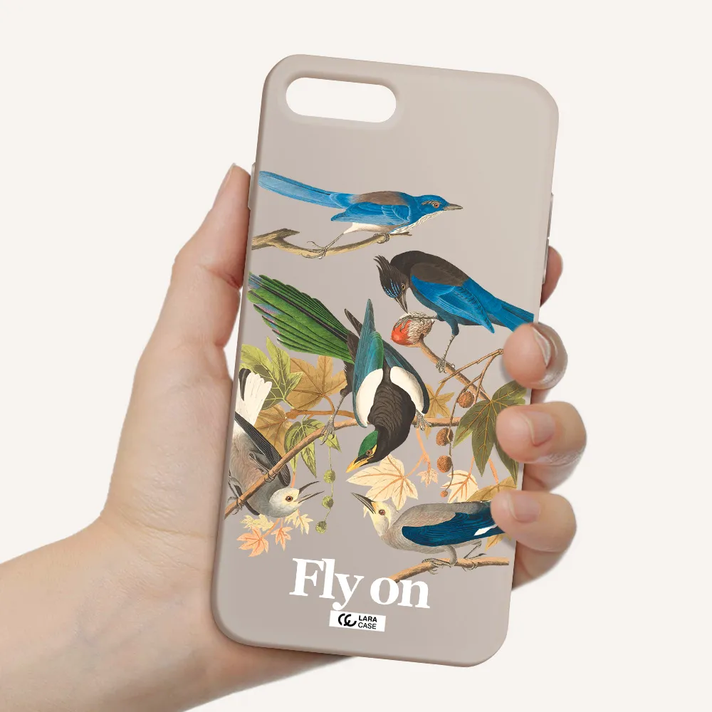 a group of birds on a branch Apple iPhone 8 plus Silicone Stone Case