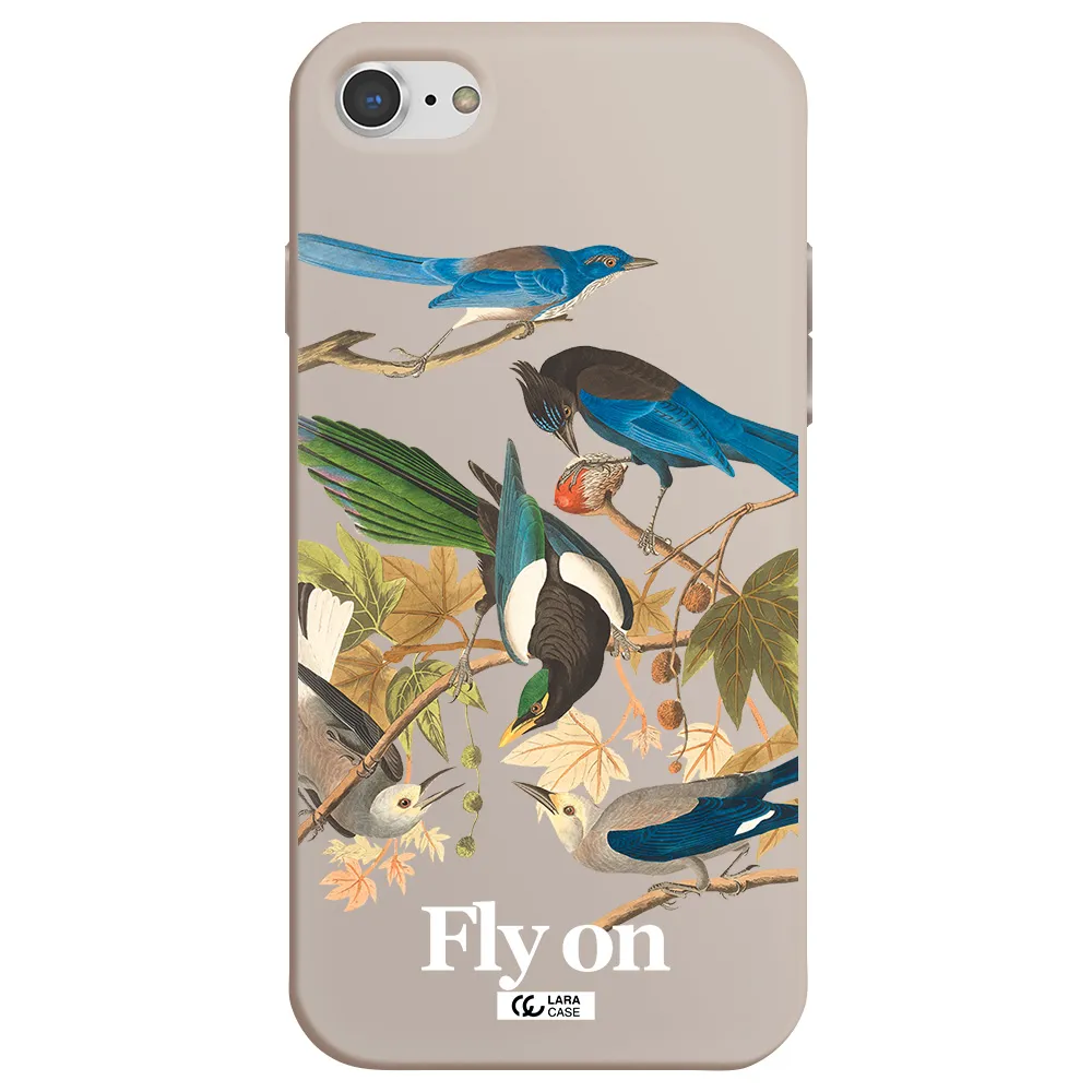 a group of birds on a branch Apple iPhone 8 Silicone Stone Case