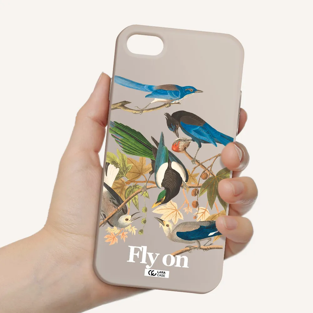 a group of birds on a branch Apple iPhone 8 Silicone Stone Case